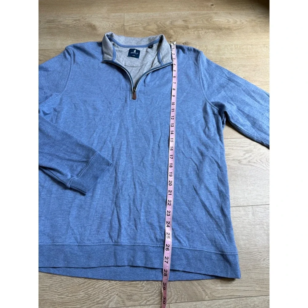 EUC Mens‎ Johnnie-O 1/4 quarter zip blue stretch pullover sweater size L